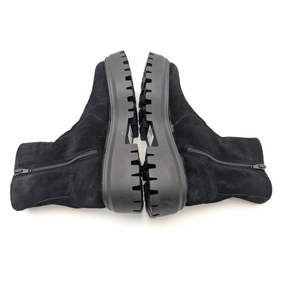 Asos Design Antigua Suede Sock Boots Round Toe Women's Black Size US9 EU40 - Picture 5 of 13